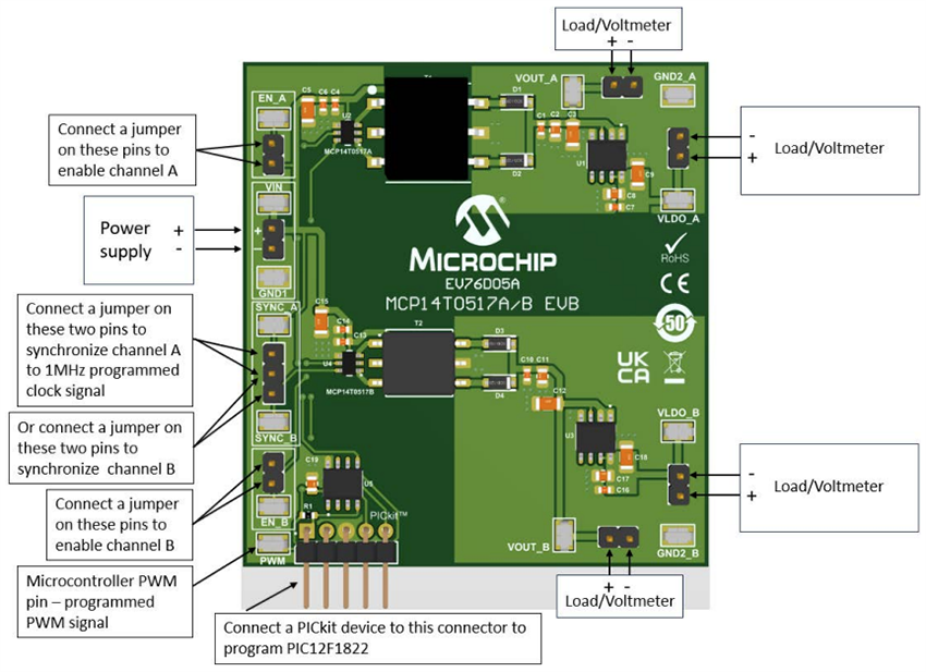 Mechanical Drawing - Microchip Technology EV76D05A Evaluation Board